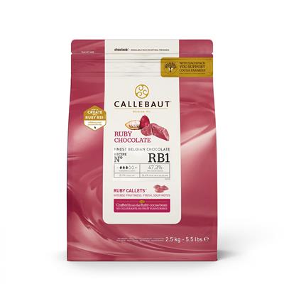Chocolade callets ruby Callebaut 2,5 kg*